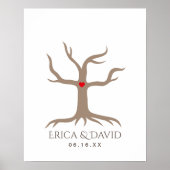 Fingerprint Wedding Guest Book Tree Poster (Vorne)
