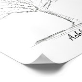 Fingerprint Wedding Guestbook Tree Poster (Ecke)