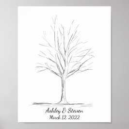 Fingerprint Wedding Guestbook Tree Poster