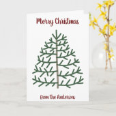 Fingerprint Weihnachtsbaum Familienurlaub Karte (Gelbe Blume)