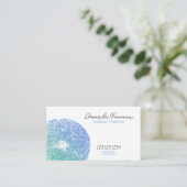 Fingerprint White & Blue Zen Massage Therapeut Visitenkarte (Stehend Vorderseite)