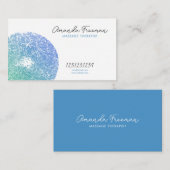 Fingerprint White & Blue Zen Massage Therapeut Visitenkarte (Vorne/Hinten)