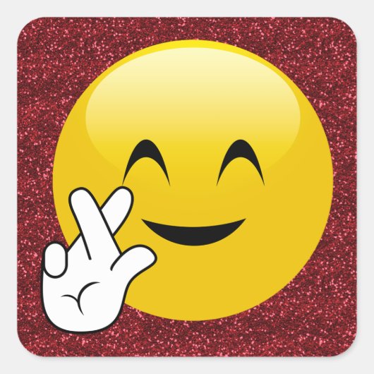 Fingers Crossed Red Glitzer Stickers (Vorderseite)