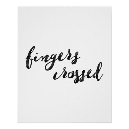 Fingers Crossed Typografie Poster (Vorderseite)