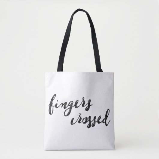 Fingers Crossed Typografie Tasche (Vorderseite)