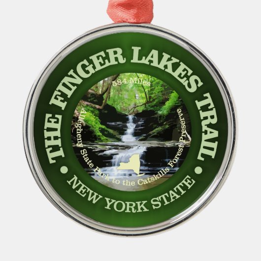 Fingers Lakes Trail Ornament Aus Metall (Vorne)