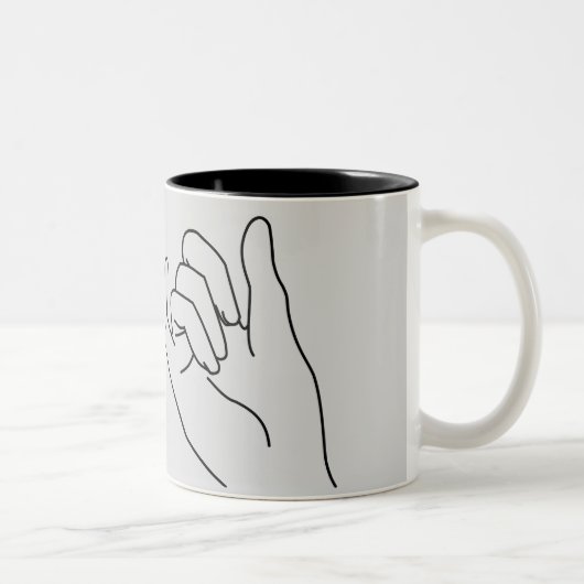 Fingerversprechen Zweifarbige Tasse (Rechts)