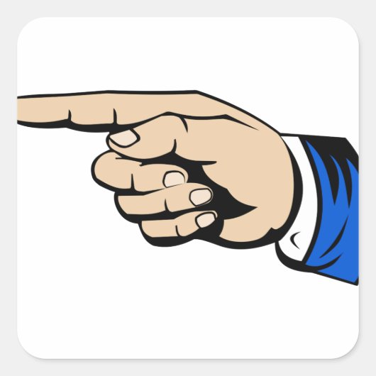 Fingerzeig Quadratischer Aufkleber (Vorderseite)