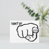 FingerZeigen Postkarte (Stehend Vorderseite)