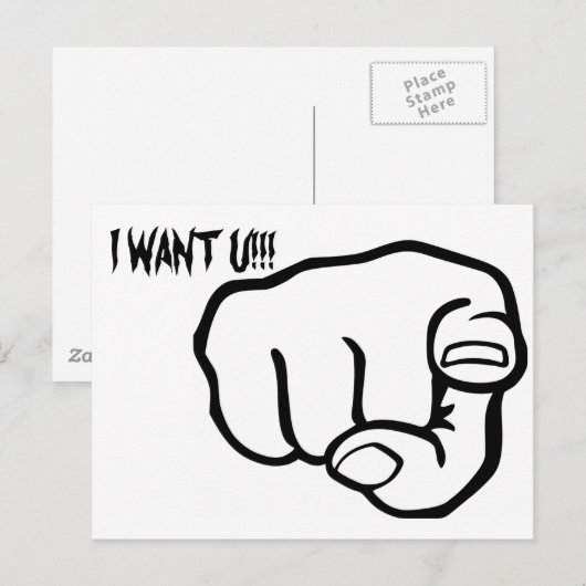 FingerZeigen Postkarte (Vorne/Hinten)