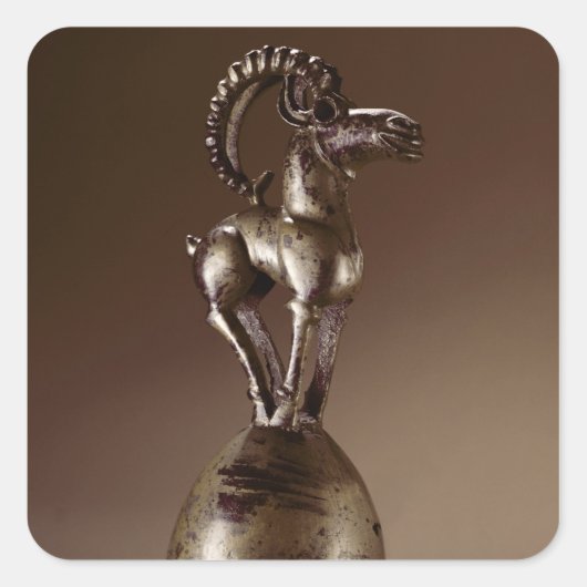 Finial mit einer Gebirgsziege Quadratischer Aufkleber (Vorderseite)