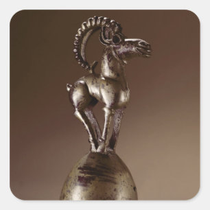 Finial mit einer Gebirgsziege Quadratischer Aufkleber