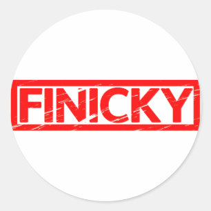 Finicky Briefmarke Runder Aufkleber
