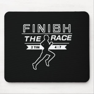 Finihe Rennen Sportlich Christlicher Läufer Athlet Mousepad