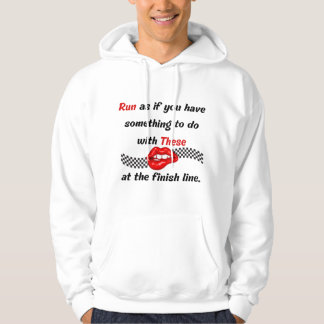 Finish Line Funny Sarcastic Red Lips Zitat laufen Hoodie