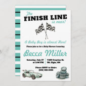 Finish Line ist in der Nähe! Race Car Baby Dusche Einladung (Vorne/Hinten)