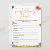 FINISH MOMMY'S PHRASE Baby Shower Game PUMPKIN Einladung (Vorderseite)