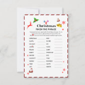 Finish The phrase Christmas Party game card Einladung (Vorderseite)