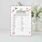 Finish The phrase Christmas Party game card Einladung (Stehend Vorderseite)