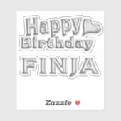 Finja Happy Birthday silver Aufkleber Sticker (Blatt)