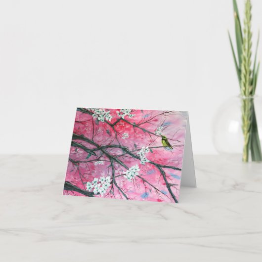 Fink unter der Kirschblüten-Anmerkungs-Karte Karte (Vorderseite)