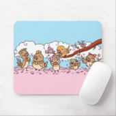 Finkvögel mit rosa Kirschblüte-Blumen Mousepad (Mit Mouse)