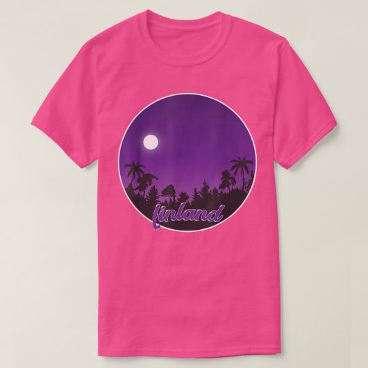 finland By night with Palms  T-Shirt (Design vorne)