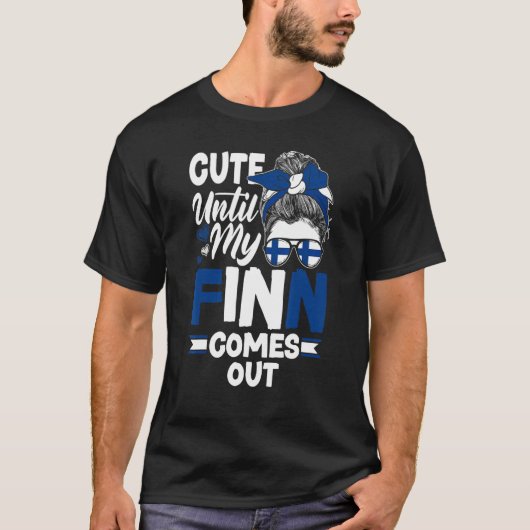 Finland Finnish Flag Cute Until My Finn Comes Out T-Shirt (Vorderseite)
