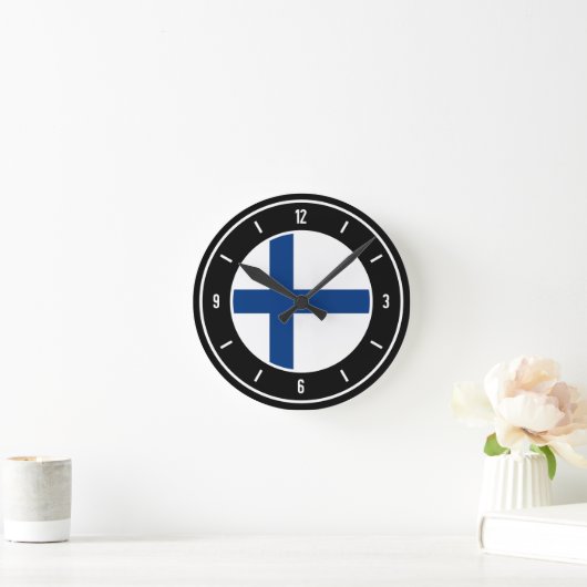 Finland Flag Elegant Runde Wanduhr (Zuhause)