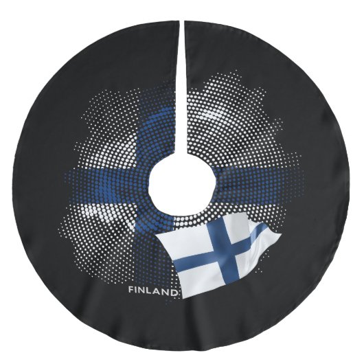 Finland flag polyester weihnachtsbaumdecke (Vorderseite)