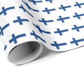 Finland flag Wrapping Paper Geschenkpapier (Rolleneckpunkt)
