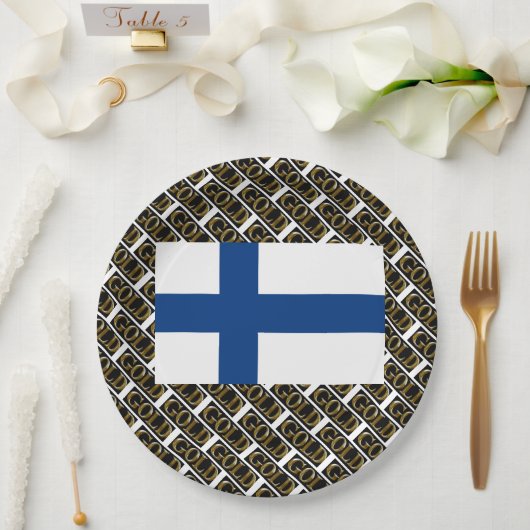 FINLAND GOLD PAPPTELLER (Hochzeit)