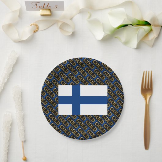 FINLAND GOLD PAPPTELLER (Hochzeit)