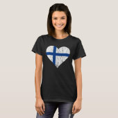 Finland Heart Suomi Finnish Flag Sisu Fin Pride T-Shirt (Vorne ganz)
