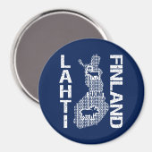FINLAND MAP magnet - Lahti (Vorderseite/Rückseite)