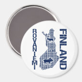 FINLAND MAP Magnet - Rovaniemi (Vorderseite/Rückseite)