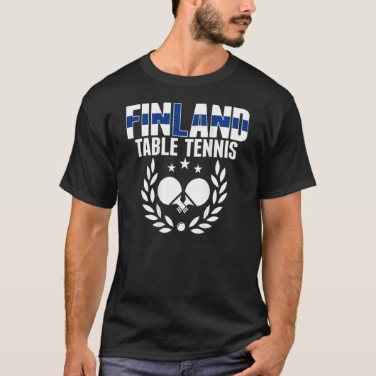 Finland Ping Pong Finnish Table Tennis Team Suppo T-Shirt (Vorderseite)