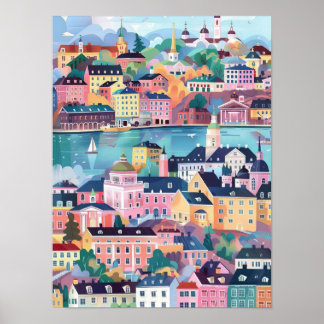 Finland Print Finland Illustration Helsinki Travel Poster