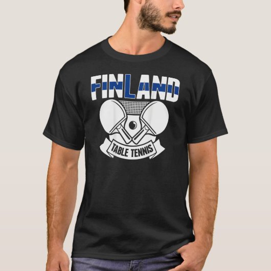 Finland Table Tennis Support Finnish Ping Pong T T-Shirt (Vorderseite)