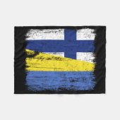 Finland Ukraine Half Flag Finnish Ukrainian Herita Fleecedecke (Vorderseite (Horizontal))