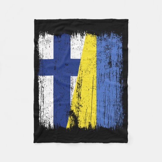Finland Ukraine Half Flag Finnish Ukrainian Herita Fleecedecke (Vorderseite)