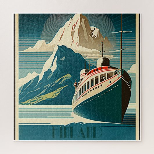 Finland Vintage Travel Art Puzzle (Vertikal)