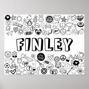 "FINLEY" Color-it-Yourself-Kontur-Design Poster