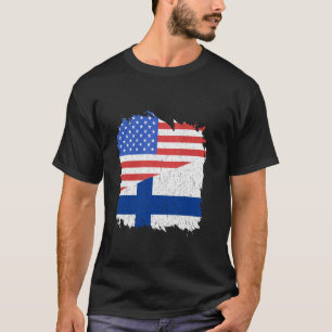 Finn Finnischer Stolz Finnland Flagge Amerika USA T-Shirt