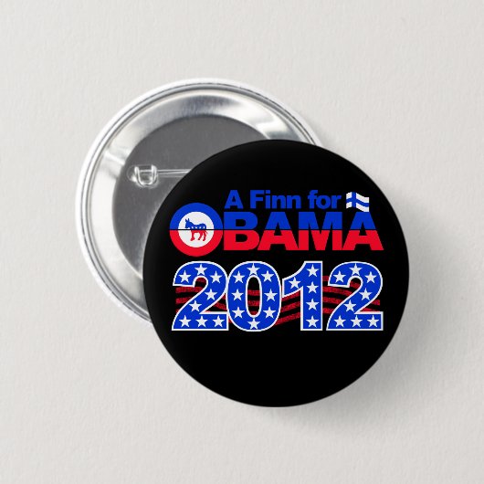 FINN FÜR OBAMA 2012 BUTTON (Vorne & Hinten)