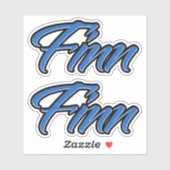 Finn Name blue Aufkleber Sticker Stickerset (Blatt)