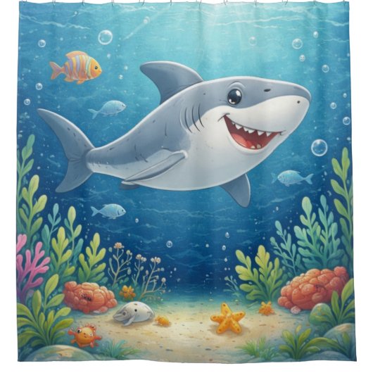 Finn the Shark Duschvorhang (Vorderseite)