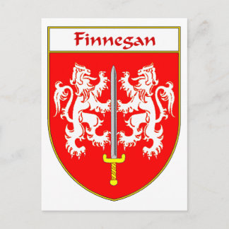 Finnegan-Wappen/Familienwappen Postkarte