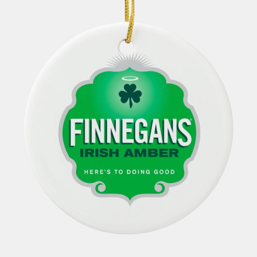 Finnegans irisches bernsteinfarbiges Wappen Keramikornament (Vorne)
