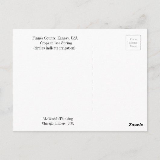 Finney Landkreis, Kansas, USA Postkarte (Rückseite)